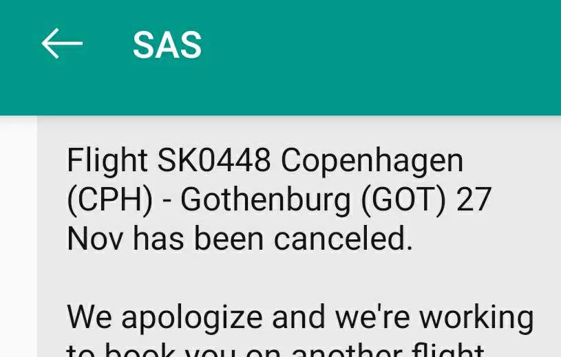 Flyg inställt